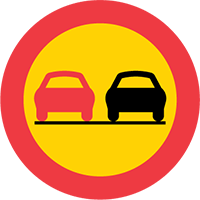Vägmärke omkörningsförbud