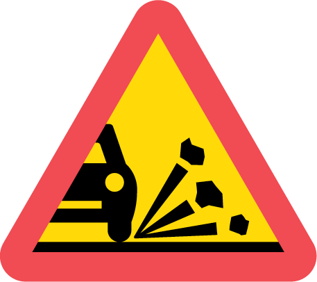 Varning för stenskott