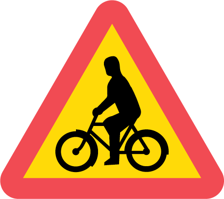 Varning för cyklande och mopedförare