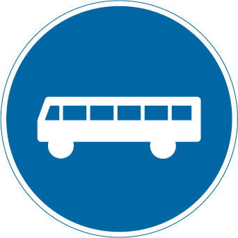 Påbjudet körfält eller körbana för fordon i linjetrafik
