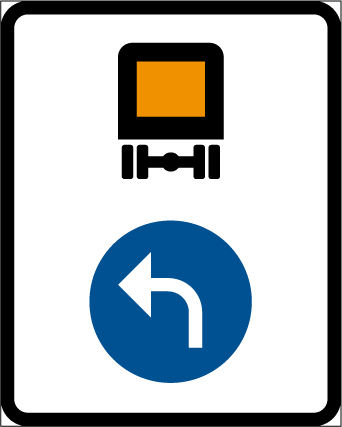 Påbjuden körriktning för fordon lastat med farligt gods